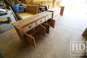 reclaimed wood buffet Ontario, reclaimed wood table Ontario, Gerald Reinink, rustic