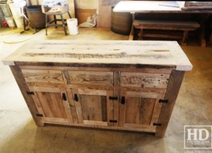 reclaimed wood buffet Ontario, reclaimed wood table Ontario, Gerald Reinink, rustic