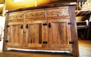 reclaimed wood buffet Ontario, reclaimed wood table Ontario, Gerald Reinink, rustic