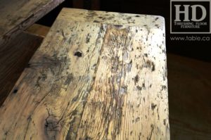 reclaimed wood top, rustic wood furniture, reclaimed wood furniture Ontario, Mennonite furniture, solid wood furniture, custom distressed wood furniture, HD Threshing, Gerald Reinink, hemlock, pine