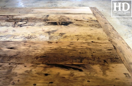 reclaimed wood top, rustic wood furniture, reclaimed wood furniture Ontario, Mennonite furniture, solid wood furniture, custom distressed wood furniture, HD Threshing, Gerald Reinink, hemlock, pine, recycled wood furniture