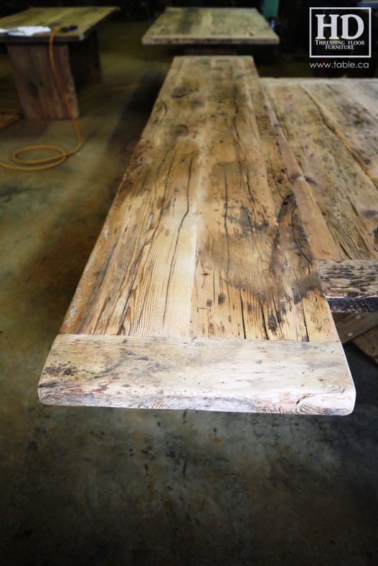 reclaimed wood top, rustic wood furniture, reclaimed wood furniture Ontario, Mennonite furniture, solid wood furniture, custom distressed wood furniture, HD Threshing, Gerald Reinink, hemlock, pine, recycled wood furniture