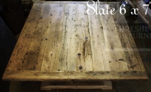 reclaimed wood cottage table, country style furniture, Gerald Reinink, rustic furniture Canada, rustic cottage table, cottage country furniture, epoxy, greytone treatment, recycled wood furniture