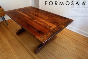reclaimed wood table Hamilton Ontario, epoxy, rustic furniture, cottage furniture, mennonite furniture, trestle table. reclaimed wood trestle table, recycled wood furniture