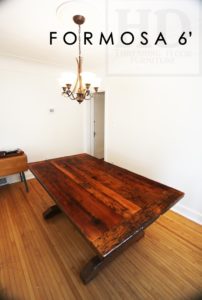 reclaimed wood table Hamilton Ontario, epoxy, rustic furniture, cottage furniture, mennonite furniture, trestle table. reclaimed wood trestle table, recycled wood furniture