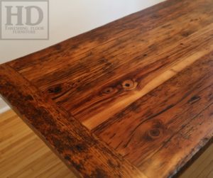 reclaimed wood table Hamilton Ontario, epoxy, rustic furniture, cottage furniture, mennonite furniture, trestle table. reclaimed wood trestle table, recycled wood furniture