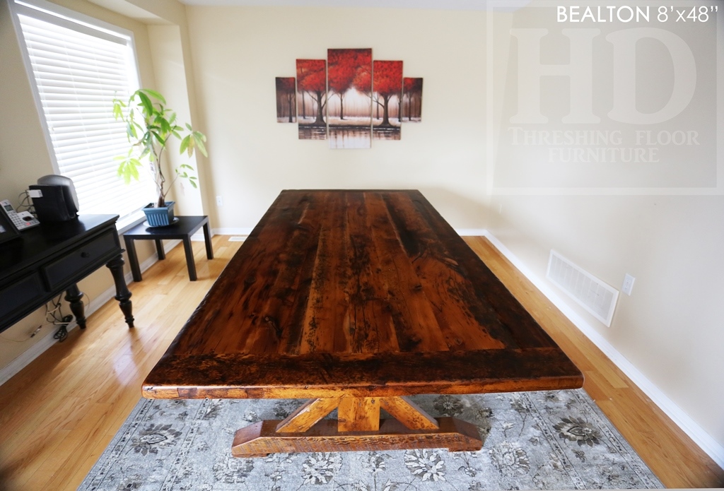 reclaimed wood table Brantford, Brantford Ontario, recycled wood furniture, Mennonite Furniture Brantford, epoxy finish