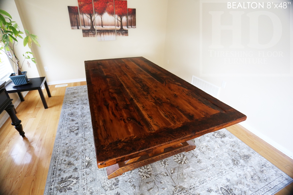 reclaimed wood table Brantford, Brantford Ontario, recycled wood furniture, Mennonite Furniture Brantford, epoxy finish