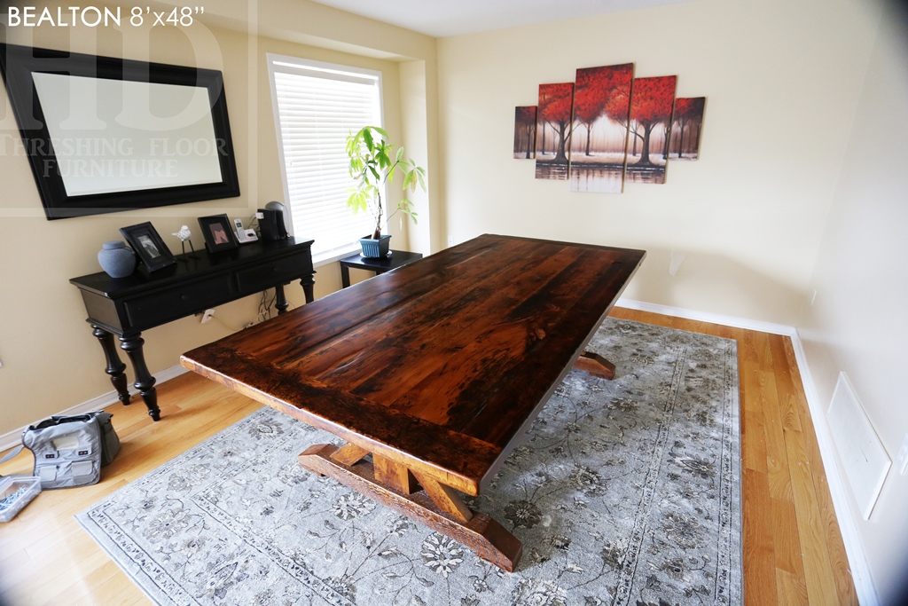 reclaimed wood table Brantford, Brantford Ontario, recycled wood furniture, Mennonite Furniture Brantford, epoxy finish