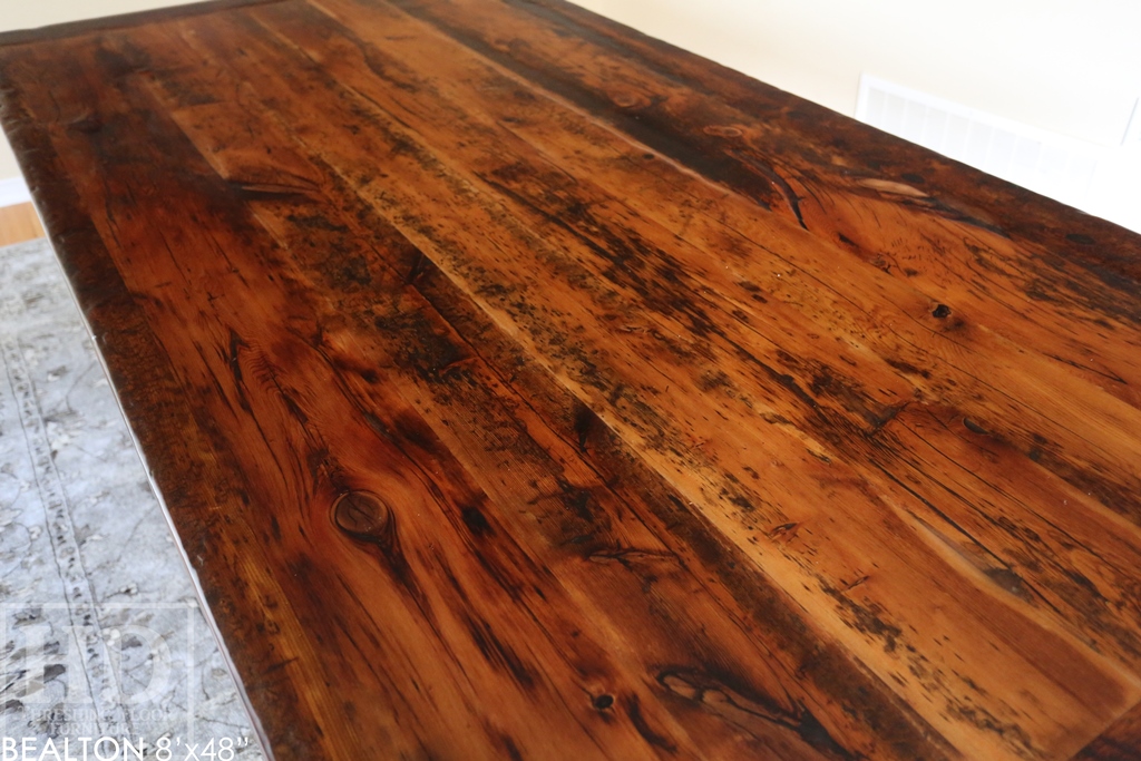 reclaimed wood table Brantford, Brantford Ontario, recycled wood furniture, Mennonite Furniture Brantford, epoxy finish