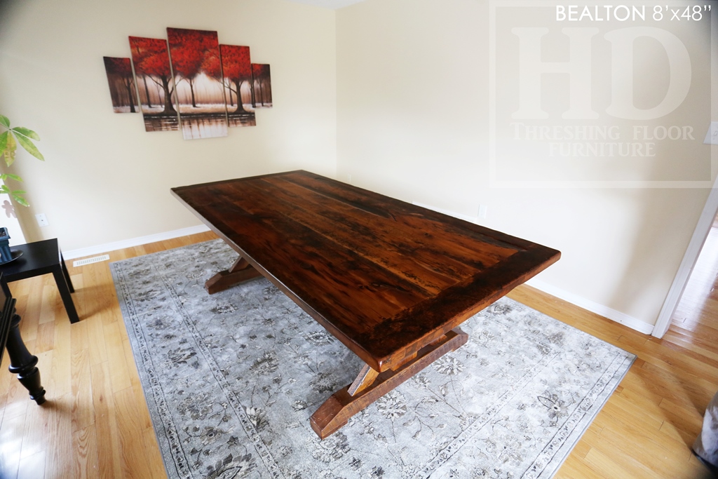 reclaimed wood table Brantford, Brantford Ontario, recycled wood furniture, Mennonite Furniture Brantford, epoxy finish