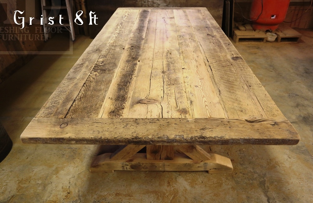 sawbuck table Ontario, reclaimed wood furniture Ontario, rustic furniture Ontario, Milton, reclaimed wood table Milton, epoxy, recycled wood furniture, solid wood furniture, Mennonite Furniture