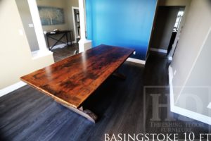 reclaimed wood table ontario, trestle table, recycled wood table, Gerald Reinink, epoxy, rustic table, cottage furniture