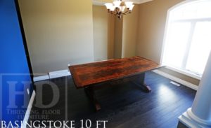 reclaimed wood table ontario, trestle table, recycled wood table, Gerald Reinink, epoxy, rustic table, cottage furniture