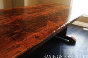 reclaimed wood table ontario, trestle table, recycled wood table, Gerald Reinink, epoxy, rustic table, cottage furniture