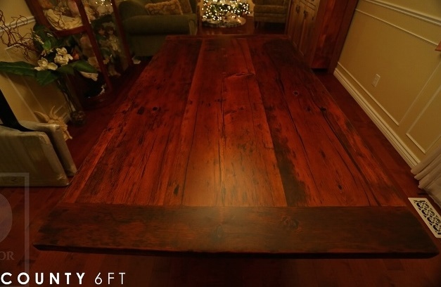 reclaimed wood table Kitchener, Ontario, farmhouse harvest table, Kitchener furniture, solid wood furniture, rustic furniture Canada, epoxy, threshing floor, recycled wood table, hemlock table, mennonite furniture kitchener