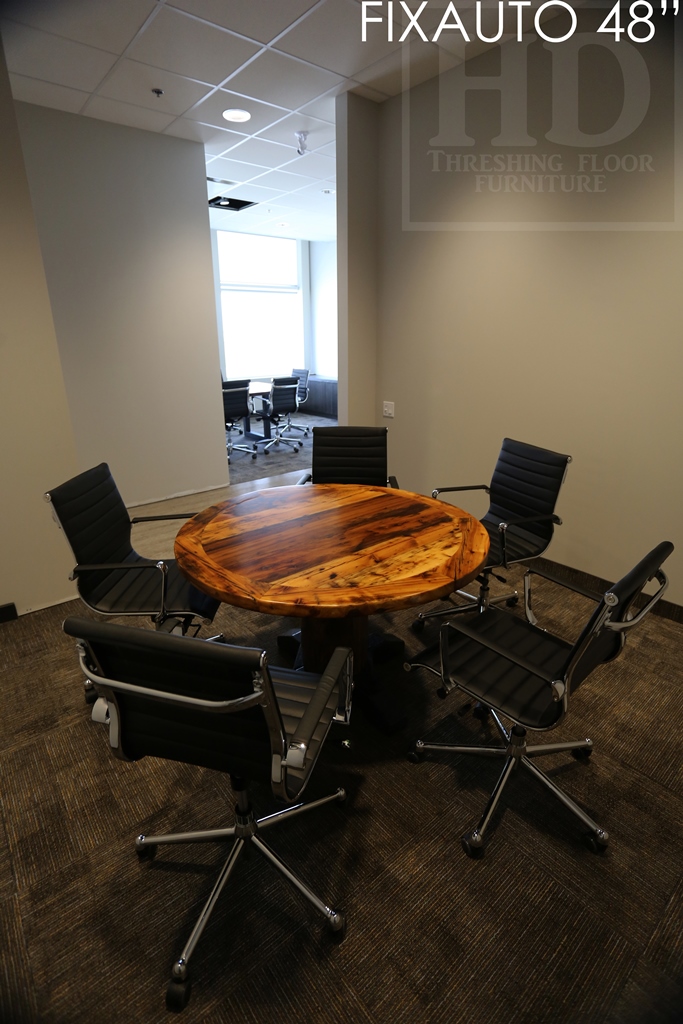 Reclaimed Wood Round Table, boardroom round table Ontario