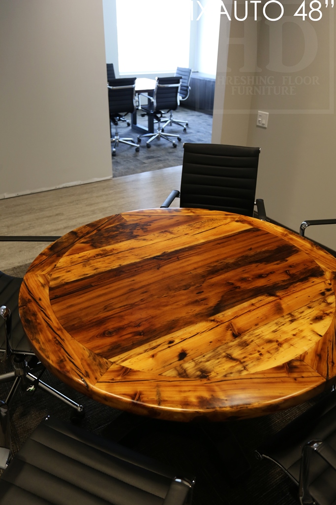Reclaimed Wood Round Table, boardroom round table Ontario