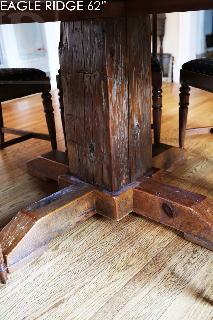 reclaimed wood furniture Georgetown Ontario, rustic furniture Canada, Mennonite Furniture, epoxy, threshing floor table, HD Threshing, reclaimed wood tables Ontario, round table, solid wood furniture, custom round table