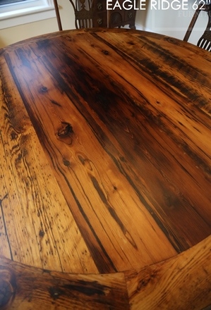 reclaimed wood furniture Georgetown Ontario, rustic furniture Canada, Mennonite Furniture, epoxy, threshing floor table, HD Threshing, reclaimed wood tables Ontario, round table, solid wood furniture, custom round table