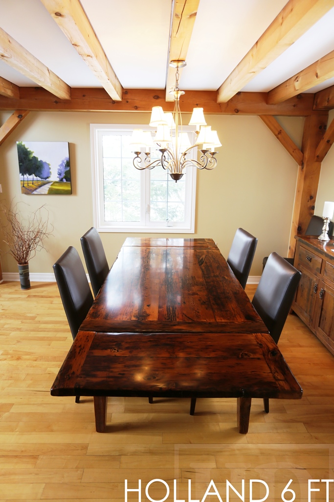 reclaimed wood table Palgrave, harvest tables ontario, rustic furniture ontario, cottage furniture ontario, epoxy, Mennonite Furniture, parsons chairs