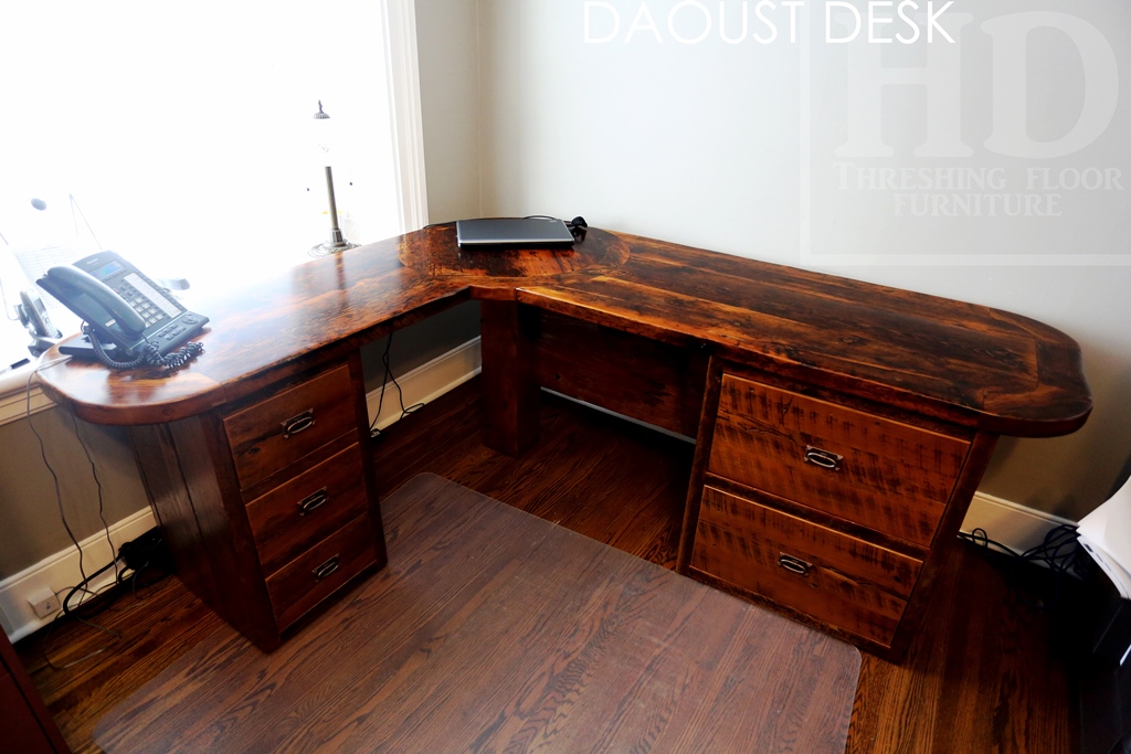 reclaimed wood furniture Canada, rustic desk, reclaimed wood office furniture, Gerald Reinink, HD Threshing, HD Threshing Floor Furniture, epoxy, mennonite furniture, lee valley hardware, lee valley, Ontario reclaimed wood furniture