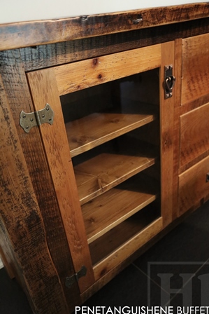 rustic buffet, reclaimed wood sideboard, reclaimed wood cabinet, reclaimed wood barn, HD threshing, Lee Valley Hardware, Mennonite Furniture, reclaimed wood furniture Midland Ontario, epoxy