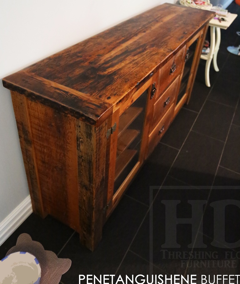 rustic buffet, reclaimed wood sideboard, reclaimed wood cabinet, reclaimed wood barn, HD threshing, Lee Valley Hardware, Mennonite Furniture, reclaimed wood furniture Midland Ontario, epoxy