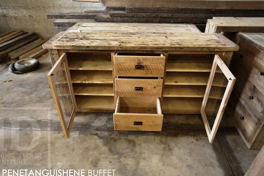 rustic buffet, reclaimed wood sideboard, reclaimed wood cabinet, reclaimed wood barn, HD threshing, Lee Valley Hardware, Mennonite Furniture, reclaimed wood furniture Midland Ontario, epoxy