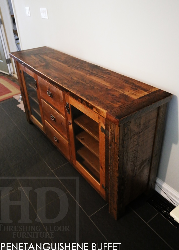 rustic buffet, reclaimed wood sideboard, reclaimed wood cabinet, reclaimed wood barn, HD threshing, Lee Valley Hardware, Mennonite Furniture, reclaimed wood furniture Midland Ontario, epoxy