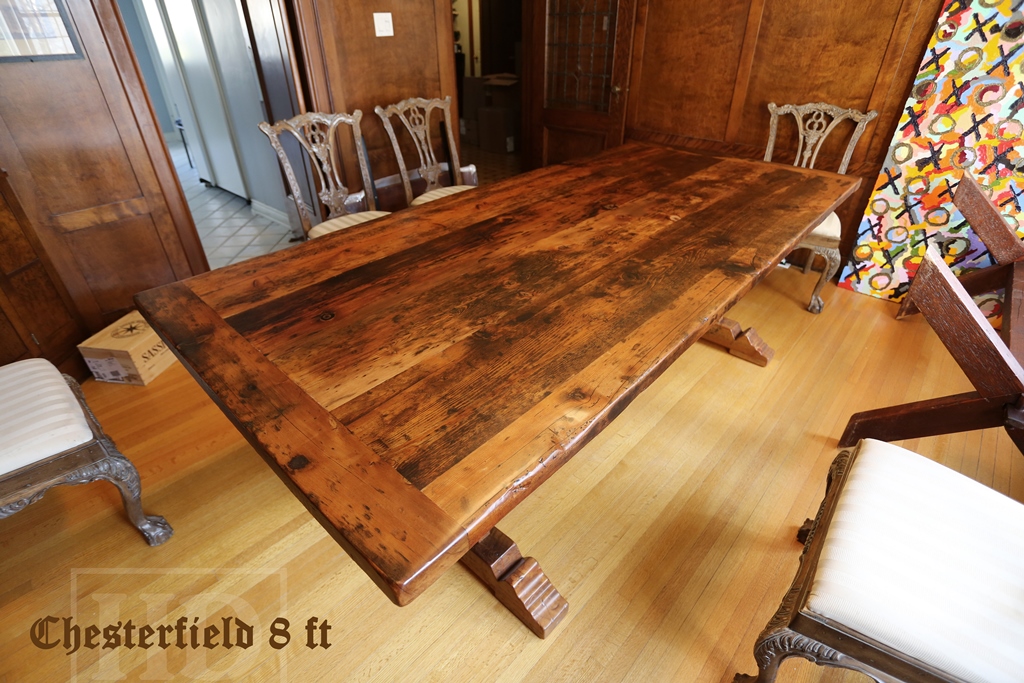 reclaimed wood furniture Ontario, rustic furniture Canada, rustic design, Ontario, Gerald Reinink, recycled wood furniture, solid wood furniture, Toronto, trestle table, solid wood furniture, Mennonite Furniture, heavy duty