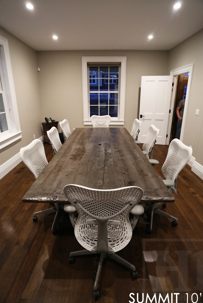 boardroom tables Ottawa Ontario, custom conference table, reclaimed wood furniture, epoxy, reclaimed wood tables Ontario, epoxy finish, rustic furniture Canada, farmhouse table, modern farmhouse table, custom office furniture, mennonite furniture