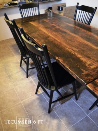 reclaimed wood tables Markham Ontario, reclaimed wood furniture Markham, HD Threshing, trestle table, wormy maple chairs, hemlock table, rustic farmhouse table, harvest tables Ontario, Gerald Reinink, solid wood furniture