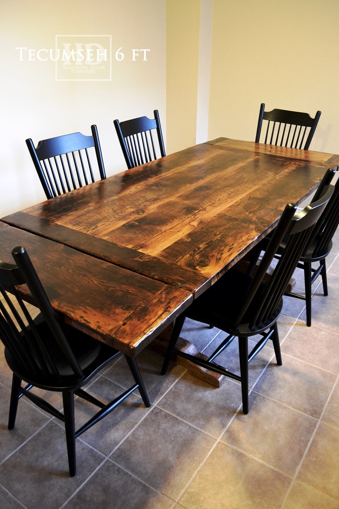 reclaimed wood tables Markham Ontario, reclaimed wood furniture Markham, HD Threshing, trestle table, wormy maple chairs, hemlock table, rustic farmhouse table, harvest tables Ontario, Gerald Reinink, solid wood furniture