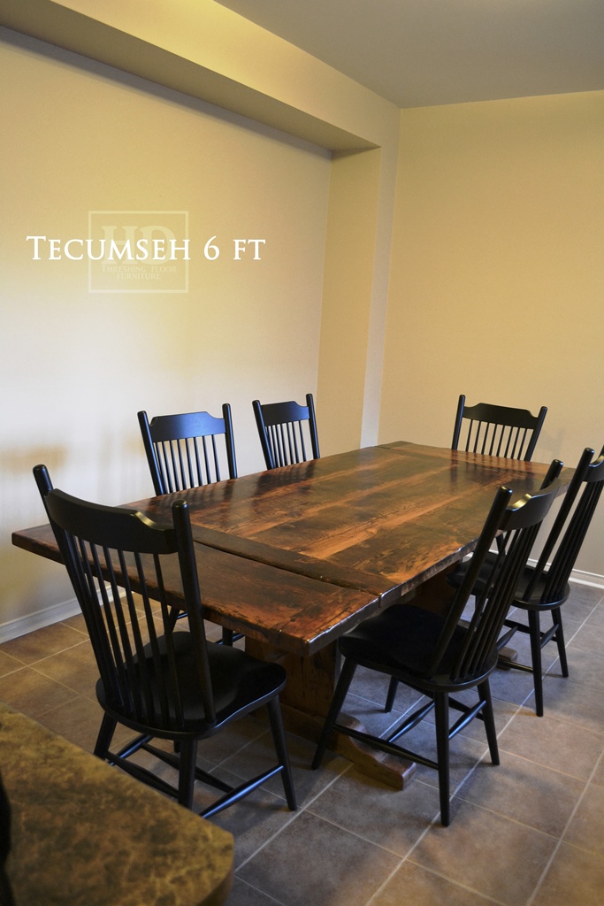 reclaimed wood tables Markham Ontario, reclaimed wood furniture Markham, HD Threshing, trestle table, wormy maple chairs, hemlock table, rustic farmhouse table, harvest tables Ontario, Gerald Reinink, solid wood furniture