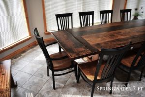 rustic furniture Brantford, reclaimed wood tables Ontario, HD Threshing, Gerald Reinink, epoxy reclaimed, rustic, sawbuck table, distressed wood table