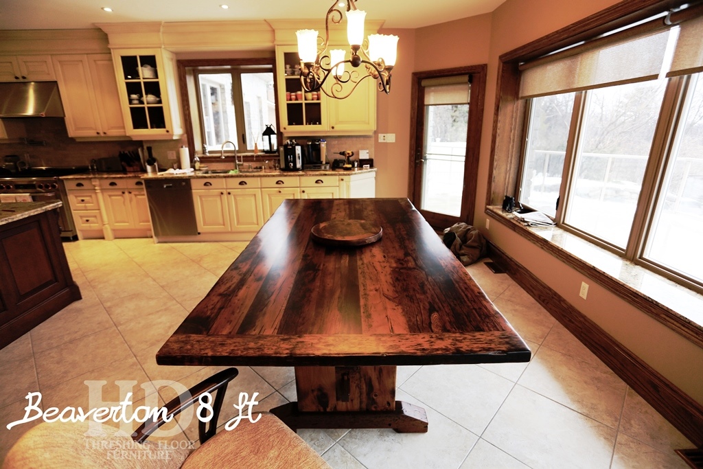 reclaimed wood tables Ontario, Oakville, HD Threshing Floor Furniture, Gerald Reinink, threshing floor table, solid wood furniture, Mennonite Furniture, lazy susan, epoxy finish, custom furniture canada, rustic furniture ontario