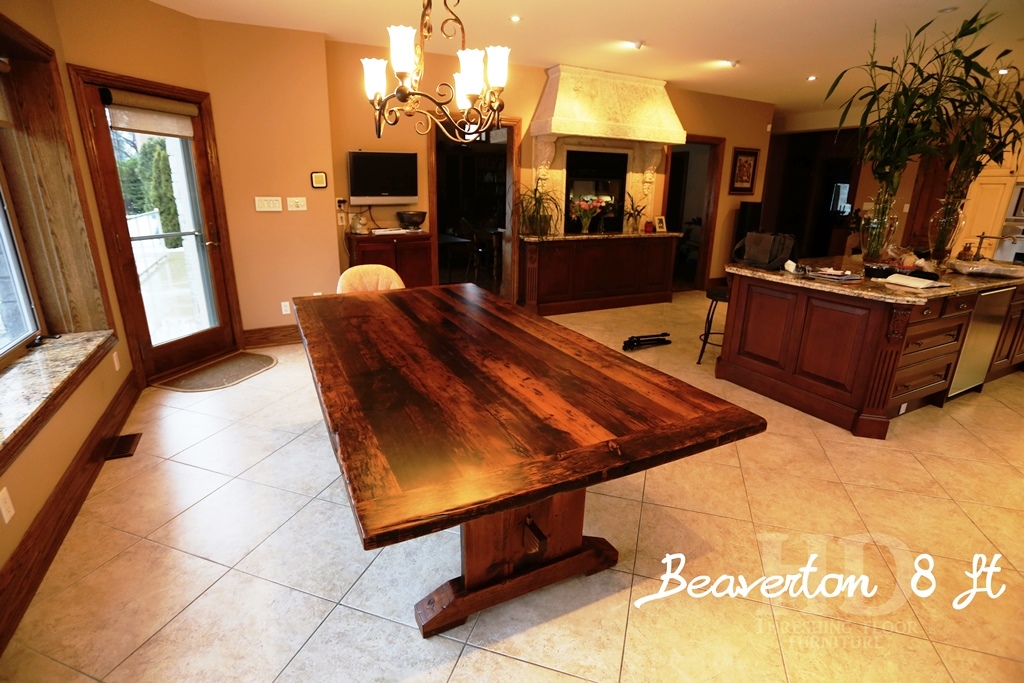 reclaimed wood tables Ontario, Oakville, HD Threshing Floor Furniture, Gerald Reinink, threshing floor table, solid wood furniture, Mennonite Furniture, lazy susan, epoxy finish, custom furniture canada, rustic furniture ontario