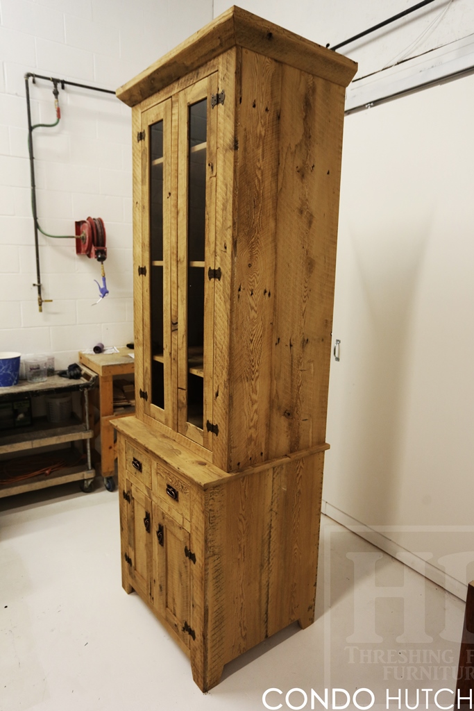 reclaimed wood hutch, farmhouse hutch Toronto, Ontario, custom cabinet, custom hutch, reclaimed wood furniture Ontario, Lee Valley Hardware, epoxy, resin, farmhouse furniture, barnwood furniture, mennonite furniture, solid wood furniture 