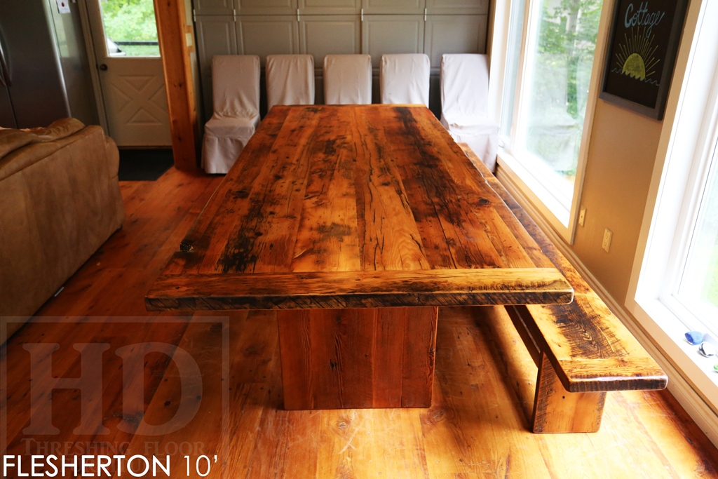 reclaimed wood table Flesherton Ontario, rustic furniture ontario, epoxy, mennonite furniture, solid wood furniture, HD Threshing, handmade, hemlock barnwood