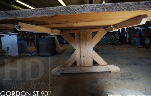 reclaimed wood sawbuck table, leather parsons chairs, reclaimed hemlock table, cottage table, farmhouse table, solid wood table, mennonite furniture guelph, ontario, resin, recycled wood table, rustic table, rustic furniture canada 