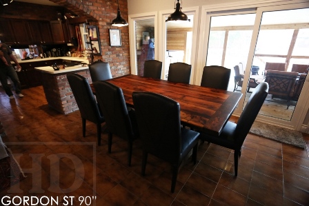 reclaimed wood sawbuck table, leather parsons chairs, reclaimed hemlock table, cottage table, farmhouse table, solid wood table, mennonite furniture guelph, ontario, resin, recycled wood table, rustic table, rustic furniture canada 