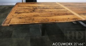 reclaimed wood tables Mississauga, boardroom table Mississauga, epoxy finish, recycled wood furniture, solid wood furniture, Mennonite Furniture Mississauga, conference room table Ontario, large boardroom tables Ontario, distressed, rustic, rustic wood table