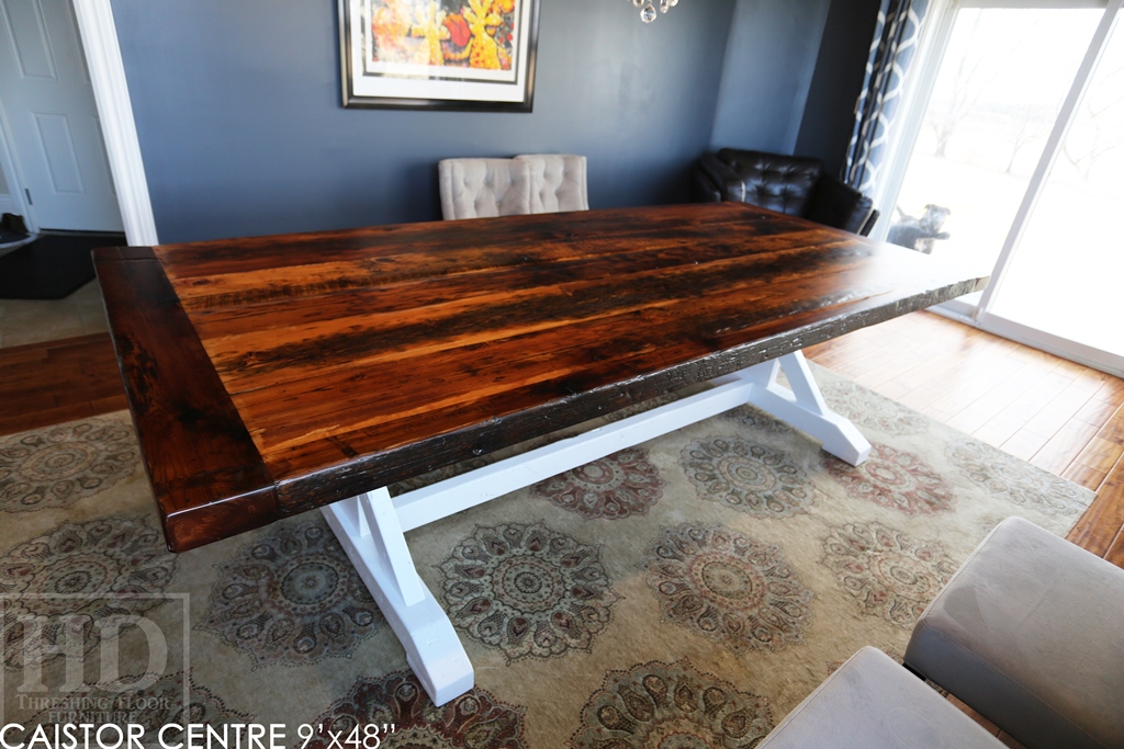 reclaimed wood table Caistor Centre, Ontario, barnwood table, sawbuck table, epoxy finish, custom furniture Ontario,, solid wood furniture, Mennonite Furniture Ontario, rustic table, cottage furniture Ontario