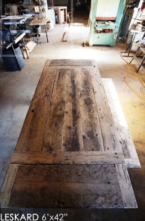 reclaimed wood table Toronto, custom furniture Ontario, solid wood furniture, HD Threshing, HD Threshing Floor Furniture, epoxy, resin, recycled wood furniture, Mennonite furniture Toronto, rustic furniture, cottage table, distressed wood furniture, hemlock threshing floor table, threshing floor table