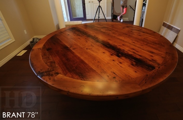 custom round table, reclaimed wood tables Ontario, round tables Ontario, Mennonite Furniture Brantford, reclaimed wood table Brantford, Ontariio, epoxy, recycled wood table, round table, custom round table Ontario