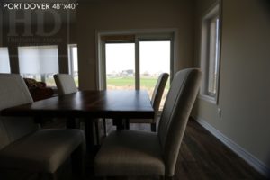 reclaimed wood table Port Dover, Ontario, barnwood table, rustic wood tables Ontario, Port Dover Mennonite furniture, epoxy, resin, threshing floor furniture, threshing floor table, hemlock table, solid wood furniture Ontario, metal base reclaimed wood table, cottage furniture, farmhouse table, harvest table