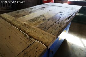 reclaimed wood table Port Dover, Ontario, barnwood table, rustic wood tables Ontario, Port Dover Mennonite furniture, epoxy, resin, threshing floor furniture, threshing floor table, hemlock table, solid wood furniture Ontario, metal base reclaimed wood table, cottage furniture, farmhouse table, harvest table