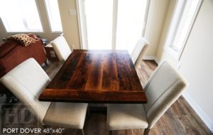reclaimed wood table Port Dover, Ontario, barnwood table, rustic wood tables Ontario, Port Dover Mennonite furniture, epoxy, resin, threshing floor furniture, threshing floor table, hemlock table, solid wood furniture Ontario, metal base reclaimed wood table, cottage furniture, farmhouse table, harvest table