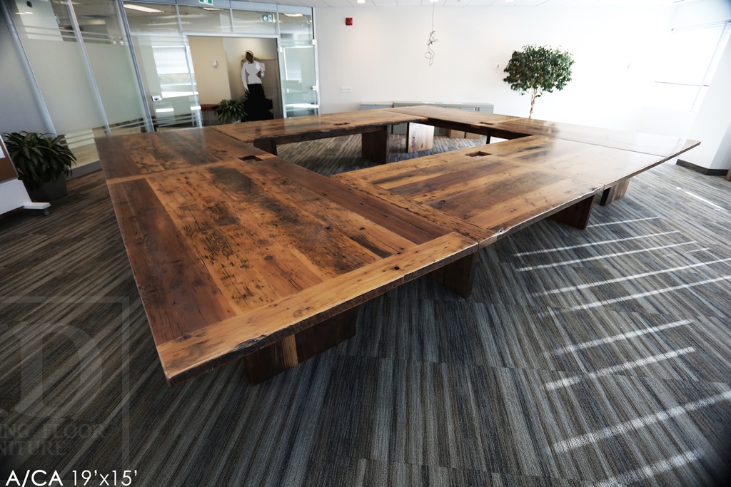 boardroom table Toronto, reclaimed wood furniture Toronto, office furniture, mennonite furniture, epoxy finish, Gerald Reinink, HD Threshing